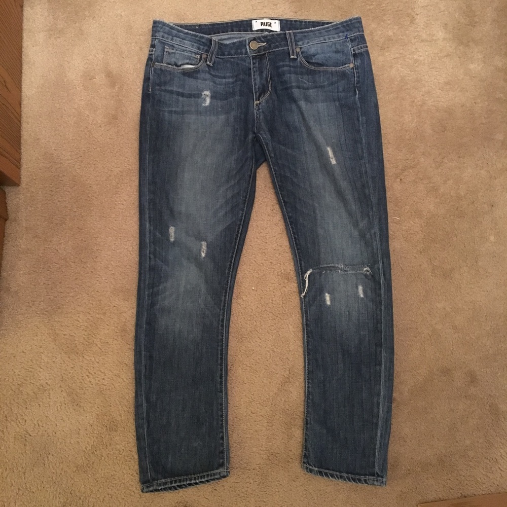 Paige Denim Skinny / straight jeans distressed